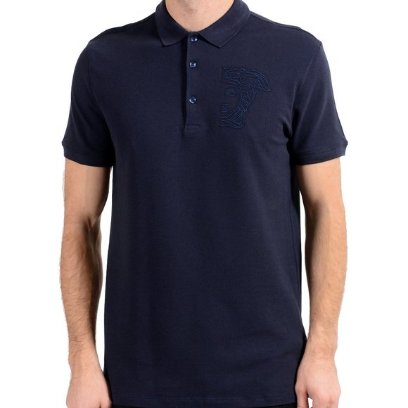 Versace Collection Men's Navy Blue Polo Shirt - Main Image